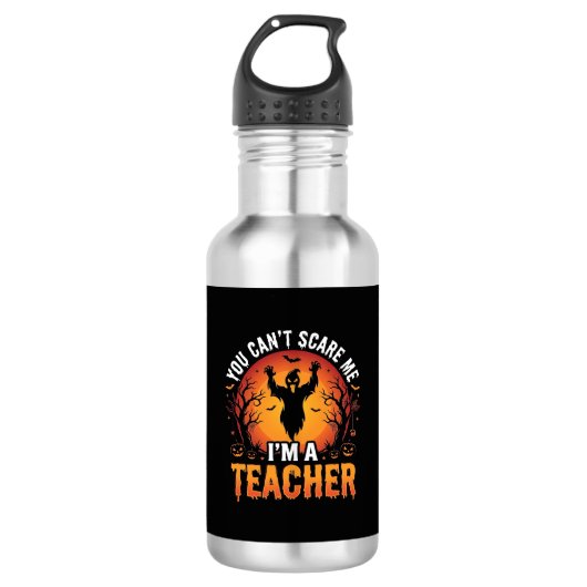 Lehrer Halloween Gruseliger Geist Lehrer Design_1 Edelstahlflasche (Vorderseite)
