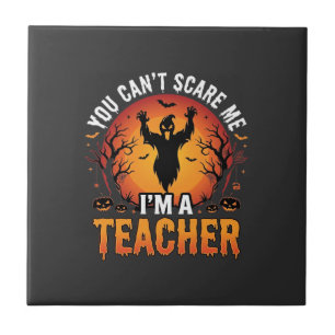 Lehrer Halloween Gruseliger Geist Lehrer Design_1 Fliese
