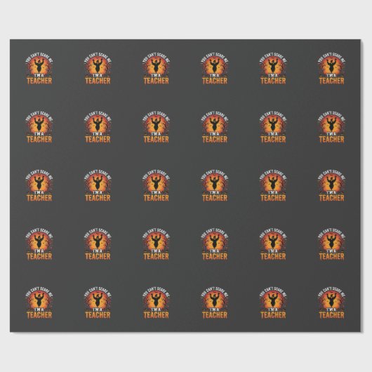 Lehrer Halloween Gruseliger Geist Lehrer Design_1 Geschenkpapier (Flach)