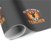 Lehrer Halloween Gruseliger Geist Lehrer Design_1 Geschenkpapier (Rolleneckpunkt)