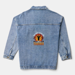 Lehrer Halloween Gruseliger Geist Lehrer Design_1 Jeansjacke