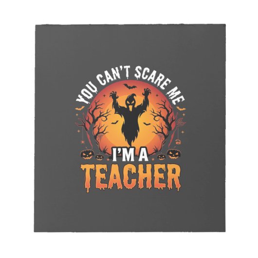 Lehrer Halloween Gruseliger Geist Lehrer Design_1 Notizblock (Vorderseite)