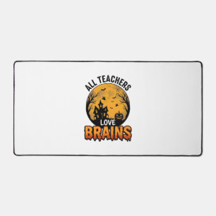 Lehrer Halloween Liebe Gehirne Vintage Design_1 Schreibtischunterlage