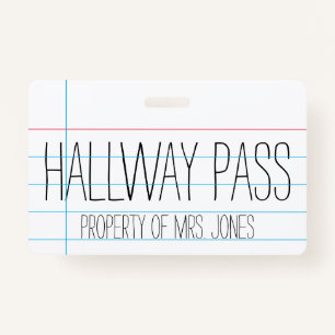Lehrer - Hallway Pass Ausweis