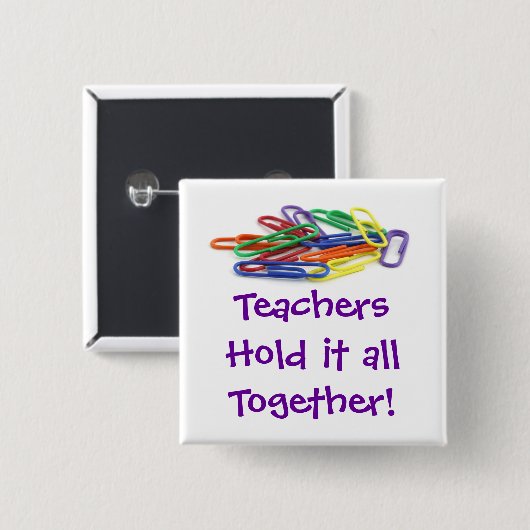 Lehrer halten sie zusammen button (Vorne & Hinten)