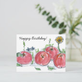 Lehrer Happy Birthday Red Apples Frucht Postkarte (Stehend Vorderseite)