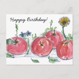 Lehrer Happy Birthday Red Apples Frucht Postkarte