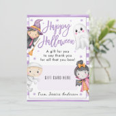 Lehrer Happy Halloween Coffee Geschenkkartenhalter Einladung (Stehend Vorderseite)