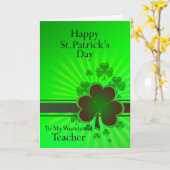 Lehrer, Happy St Patrick's Day Card Karte (Gelbe Blume)