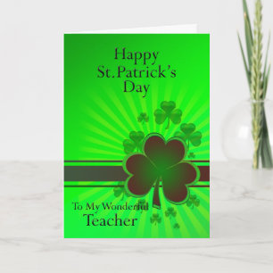 Lehrer, Happy St Patrick's Day Card Karte