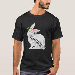 Lehrer-Hase passende Familie floral Hase Kaninchen T-Shirt