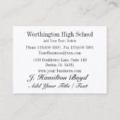 Lehrer/Hauptmann/Bildung-Visitenkarte Visitenkarte (Rückseite)