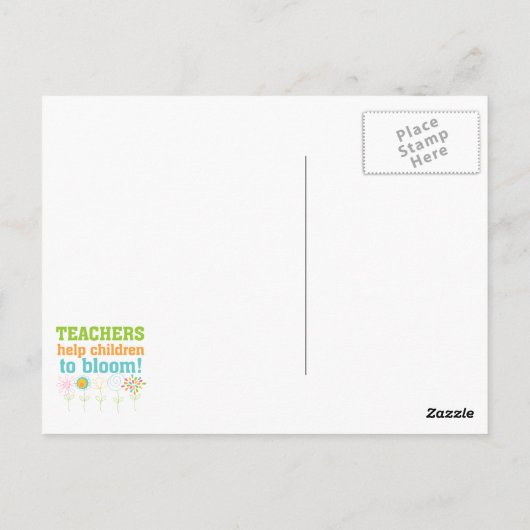 Lehrer helfen Kindern zu blühen Postkarte (Rückseite)