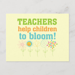 Lehrer helfen Kindern zu blühen Postkarte