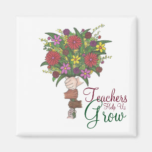 Lehrer helfen uns, Blume floral Bouquet Magnet zu 
