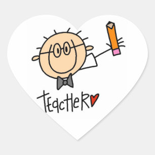 Lehrer Herz-Aufkleber