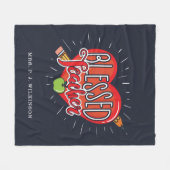 Lehrer Herz Stift Apple Custom School Tutor Fleecedecke (Vorderseite (Horizontal))