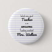 Lehrer Hilfe Tasche Lehrassistent TA Button (Vorderseite)