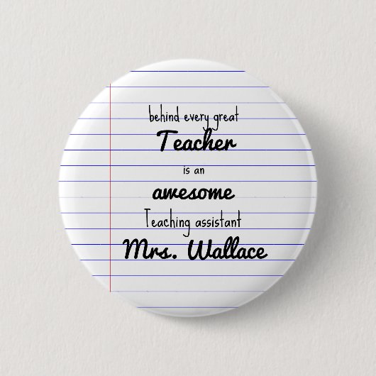 Lehrer Hilfe Tasche Lehrassistent TA Button (Vorderseite)