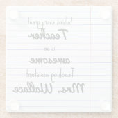 Lehrer Hilfe Tasche Lehrassistent TA Glasuntersetzer (Rückseite)