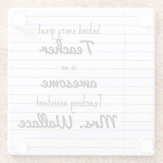 Lehrer Hilfe Tasche Lehrassistent TA Glasuntersetzer (Rückseite)