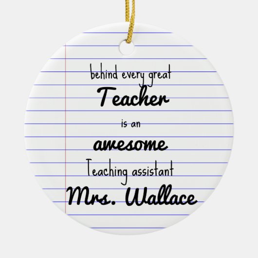 Lehrer Hilfe Tasche Lehrassistent TA Keramik Ornament (Vorne)
