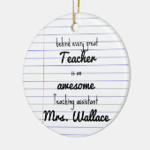 Lehrer Hilfe Tasche Lehrassistent TA Keramik Ornament (Links)