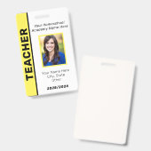 Lehrer-ID-Abzeichen Ausweis (Vorder- & Rückseite)