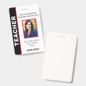 Lehrer-ID-Abzeichen Ausweis (Vorder- & Rückseite)