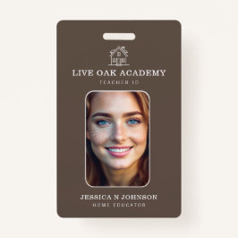 Lehrer-ID-Abzeichen | Minimalistisch Taupe Ausweis