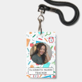 Lehrer-ID-Abzeichen mit Schulmaterial Ausweis (Vorderseite mit Lanyard)