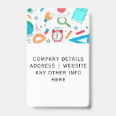 Lehrer-ID-Abzeichen mit Schulmaterial Ausweis (Rückseite)