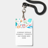 Lehrer-ID-Abzeichen mit Schulmaterial Ausweis (Rückseite mit Lanyard)