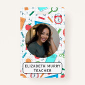 Lehrer-ID-Abzeichen mit Schulmaterial Ausweis (Vorderseite)