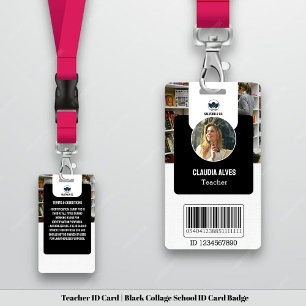 Lehrer-ID-Karte Black Collage School ID Card Ausweis