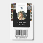 Lehrer-ID-Karte | Black Collage School ID Card Ausweis (Vorderseite)