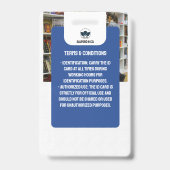 Lehrer-ID-Karte | Blue Collage School ID Card Ausweis (Rückseite)