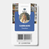 Lehrer-ID-Karte | Blue Collage School ID Card Ausweis (Vorderseite)