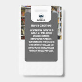 Lehrer-ID-Karte | Graue Collage School ID Card Ausweis (Rückseite)