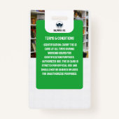 Lehrer-ID-Karte | Green Collage School ID Card Ausweis (Rückseite)