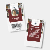 Lehrer-ID-Karte | Navy Collage School ID Card Ausweis (Vorder- & Rückseite)