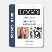 Lehrer-ID-Karte Schulbüro Name Foto QR-Code Ausweis (Vorderseite)