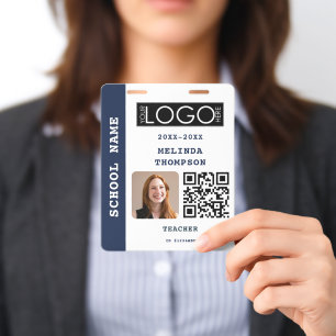 Lehrer-ID-Karte Schulbüro Name Foto QR-Code Ausweis