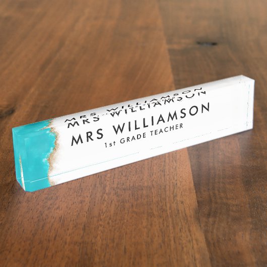 Lehrer im Unterricht Name Teller für Schreibtisch Namensplakette (Seite)