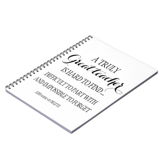 Lehrer in Rente verlassend danke zitieren Abschied Notizblock (Linke Seite)