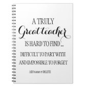 Lehrer in Rente verlassend danke zitieren Abschied Notizblock (Vorderseite)