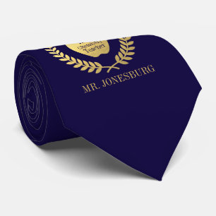 Lehrer-Indigo-Imitat-Gold des Name-#1 Krawatte