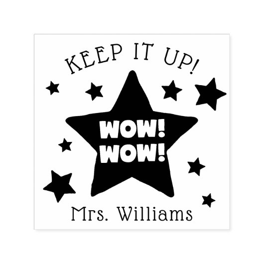 Lehrer Inspirative Briefmarke Wow Behielt es Permastempel (Design)