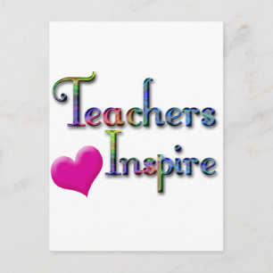 Lehrer inspirieren mit rosa Herz Postkarte