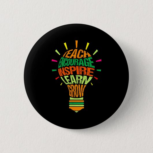 Lehrer Inspirierende Definition Farbige Glühbirne  Button (Vorderseite)